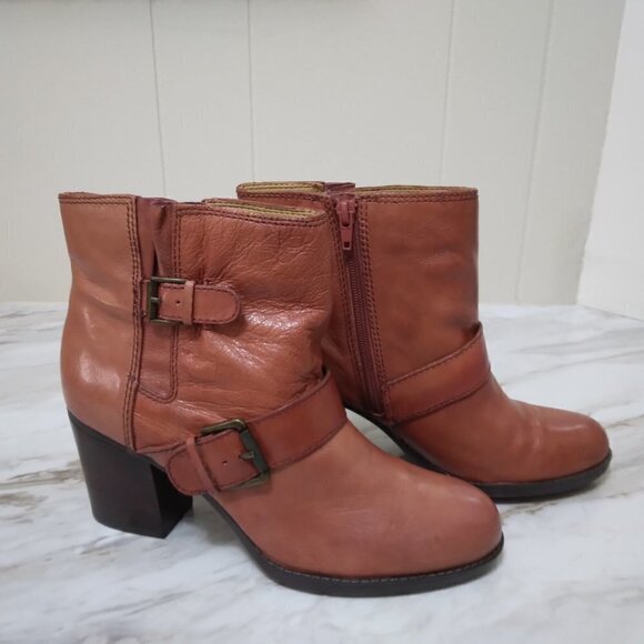 Nine West | "Lildipper " Leather Boot Short Shaft Chunky Heel | Size 9M - Picture 6 of 14